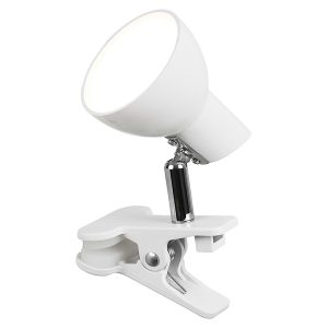 Lampka biurkowa klips Noah LED metalowa biała 56949 Lampka biurkowa klips Noah LED metalowa biała 56949