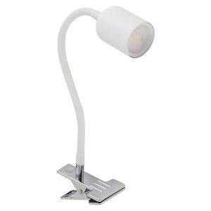 Lampka biurkowa klips Top metalowa biała 56742 Lampka biurkowa klips Top metalowa biała 56742