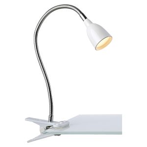 Lampka biurkowa klips Tulip LED metalowa biała 63105 Lampka biurkowa klips Tulip LED metalowa biała 63105