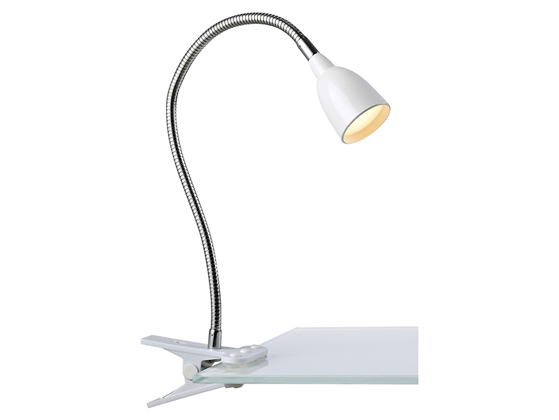 Lampka biurkowa klips Tulip LED metalowa biała 63105