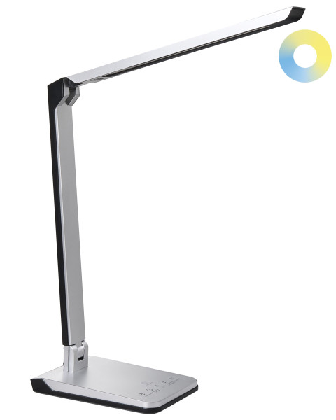 Lampka biurkowa LED regulacja temperatury i jasności ściemniacz srebrna 802870