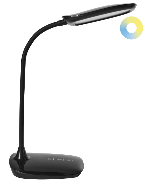 Lampka biurkowa LED regulowana czarna bezstopniowe ściemnianie 802851