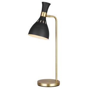 Lampka biurkowa mosiądz oksydowano-czarna Joan 1xE27x60W wys:63,5cm Feiss 904864
