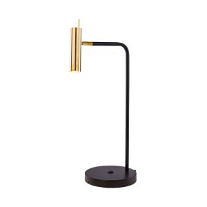 Lampka biurkowa mosiądz polerowano-czarna Amos 1xGU10x4W wys:63,5cm Amplex 904876
