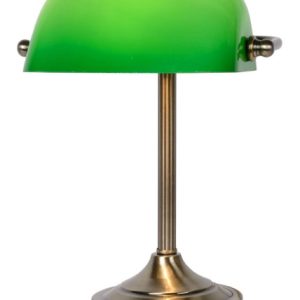 Lampka biurkowa mosiądz-zielona BANKER 1xE14x40W wys:30cm Lucide 904707