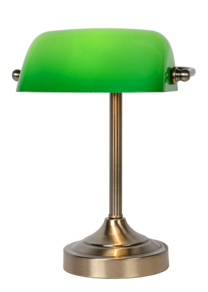 Lampka biurkowa mosiądz-zielona BANKER 1xE14x40W wys:30cm Lucide 904707