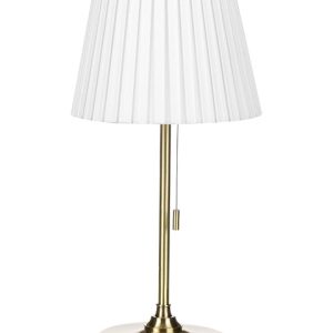 Lampka biurkowa mosiężno-biała metalowa 60845