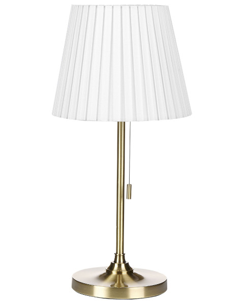 Lampka biurkowa mosiężno-biała metalowa 60845