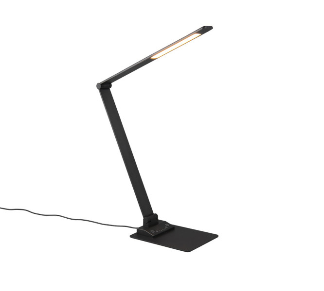 Lampka biurkowa nowoczesna Travis czarna LED 6W wys:71,9cm Trio 903635