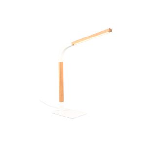 Lampka biurkowa regulowana Norris jasne drewno-biała LED 7W wys:73,5cm Trio 904930 Lampka biurkowa regulowana Norris jasne drewno-biała LED 7W wys:73,5cm Trio 904930