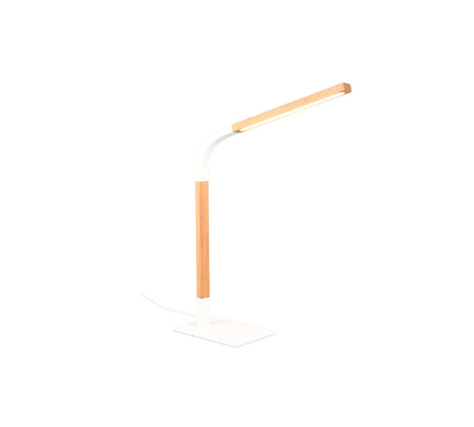 Lampka biurkowa regulowana Norris jasne drewno-biała LED 7W wys:73,5cm Trio 904930
