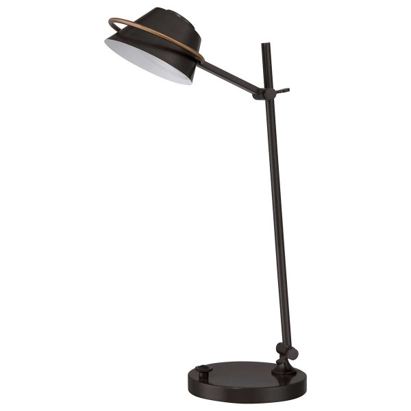 Lampka biurkowa regulowana Spencer zachodni brąz LED 7W wys:51cm Quoizel 904645