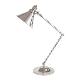 Lampka biurkowa retro polerowany nikiel Provence 1xE27x60W wys:66cm Elstead 904666 Lampka biurkowa retro polerowany nikiel Provence 1xE27x60W wys:66cm Elstead 904666