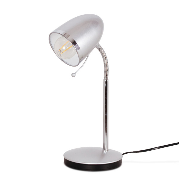Lampka biurkowa srebrno-chromowana KAJTEK 1xE27x40W wys:36cm Kaja 1004029