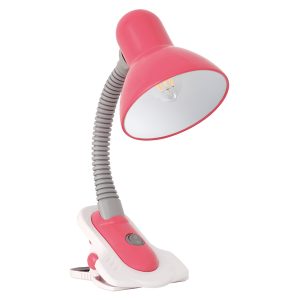 Lampka biurkowa Suzi z klepsem stalowa różowa 57694 Lampka biurkowa Suzi z klepsem stalowa różowa 57694