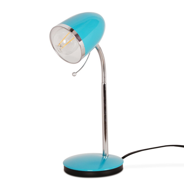 Lampka biurkowa turkusowo-chromowana KAJTEK 1xE27x40W wys:36cm Kaja 1004030