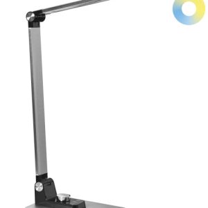 Lampka biurkowa z bezprzewodowa ładowarka i ściemniaczem srebrna 802879 Lampka biurkowa z bezprzewodowa ładowarka i ściemniaczem srebrna 802879