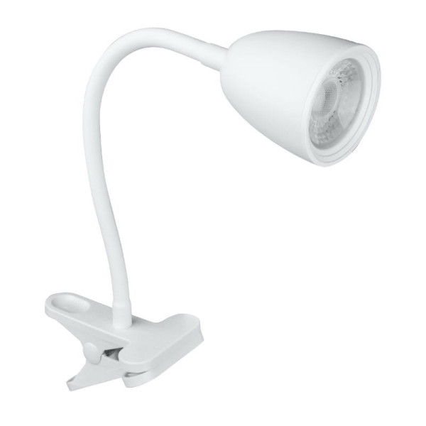Lampka biurkowa z klipsem biała LED 4W Neutralna biel wys:11,5cm DPM 904881