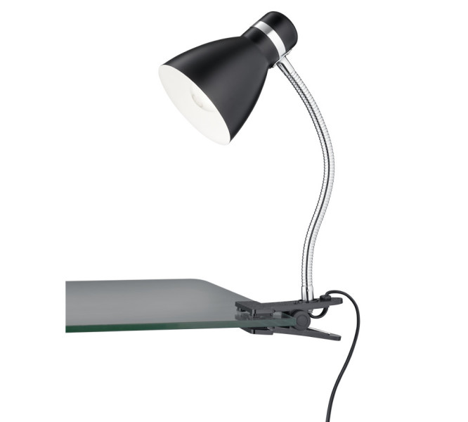 Lampka biurkowa z klipsem czarna-chromowana Harvey 1xE27x10W wys:36cm RL 904651