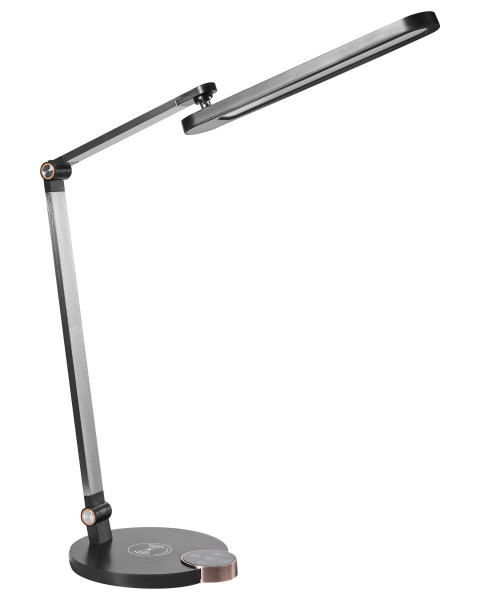 Lampka biurkowa z ładowarką indukcyjną i regulowanym kloszem czarna 802854