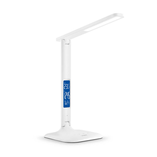 Lampka biurkowa z wyświtlaczem biała LED 5W wys:32,9cm Videx 904600