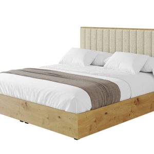 Łóżko tapicerowane z materacem + pojemnik ENZO4 – 160×200 cm Beżowy 839392 Łóżko tapicerowane z materacem + pojemnik ENZO4 – 160×200 cm Beżowy 839392