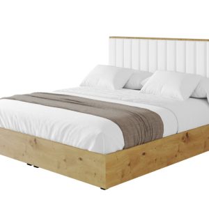Łóżko tapicerowane z materacem + pojemnik ENZO4 – 160×200 cm Biały 838624 Łóżko tapicerowane z materacem + pojemnik ENZO4 – 160×200 cm Biały 838624