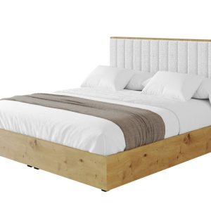 Łóżko tapicerowane z materacem + pojemnik ENZO4 – 180×200 cm Biały 839412 Łóżko tapicerowane z materacem + pojemnik ENZO4 – 180×200 cm Biały 839412
