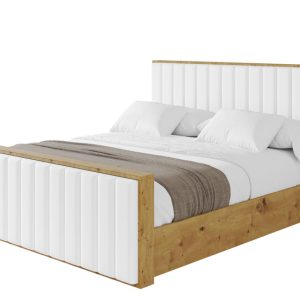 Łóżko tapicerowane z materacem + pojemnik ENZO4-Z-120×200 cm Biały 840149 Łóżko tapicerowane z materacem + pojemnik ENZO4-Z-120×200 cm Biały 840149