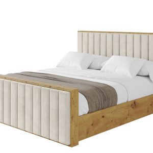 Łóżko tapicerowane z materacem + pojemnik ENZO4-Z-200×200 cm Beżowy 839601 Łóżko tapicerowane z materacem + pojemnik ENZO4-Z-200×200 cm Beżowy 839601