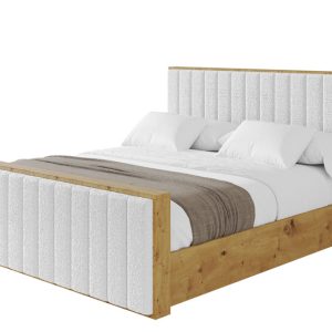 Łóżko tapicerowane z materacem + pojemnik ENZO4-Z-200×200 cm Biały 839729 Łóżko tapicerowane z materacem + pojemnik ENZO4-Z-200×200 cm Biały 839729