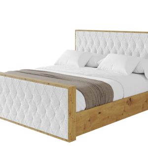 Łóżko tapicerowane z materacem + pojemnik ENZO5-Z-120×200 cm Biały 839146 Łóżko tapicerowane z materacem + pojemnik ENZO5-Z-120×200 cm Biały 839146