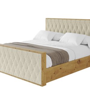 Łóżko tapicerowane z materacem + pojemnik ENZO5-Z-140×200 cm Beżowy 839144 Łóżko tapicerowane z materacem + pojemnik ENZO5-Z-140×200 cm Beżowy 839144