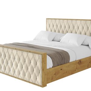Łóżko tapicerowane z materacem + pojemnik ENZO5-Z-180×200 cm Beżowy 839139 Łóżko tapicerowane z materacem + pojemnik ENZO5-Z-180×200 cm Beżowy 839139