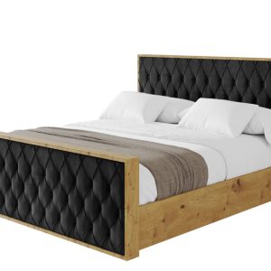 Łóżko tapicerowane z materacem + pojemnik ENZO5-Z-180×200 cm Czarny 839551 Łóżko tapicerowane z materacem + pojemnik ENZO5-Z-180×200 cm Czarny 839551