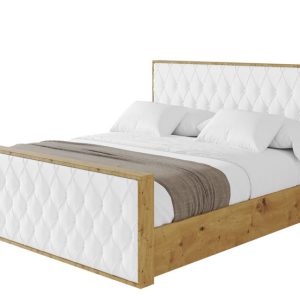 Łóżko tapicerowane z materacem + pojemnik ENZO5-Z-200×200 cm Biały 839566 Łóżko tapicerowane z materacem + pojemnik ENZO5-Z-200×200 cm Biały 839566