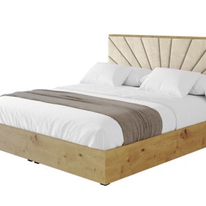 Łóżko tapicerowane z materacem + pojemnik ENZO6 – 200×200 cm Beżowy 840632 Łóżko tapicerowane z materacem + pojemnik ENZO6 – 200×200 cm Beżowy 840632