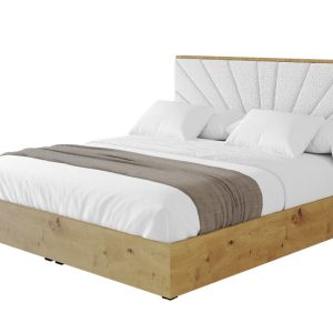 Łóżko tapicerowane z materacem + pojemnik ENZO6 – 200×200 cm Biały 840641 Łóżko tapicerowane z materacem + pojemnik ENZO6 – 200×200 cm Biały 840641