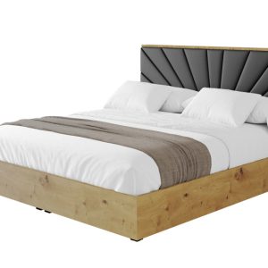 Łóżko tapicerowane z materacem + pojemnik ENZO6 – 200×200 cm Czarny 839723 Łóżko tapicerowane z materacem + pojemnik ENZO6 – 200×200 cm Czarny 839723