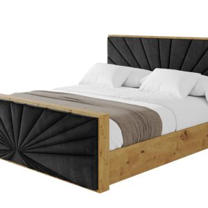 Łóżko tapicerowane z materacem + pojemnik ENZO6-Z-120×200 cm Czarny 839555 Łóżko tapicerowane z materacem + pojemnik ENZO6-Z-120×200 cm Czarny 839555