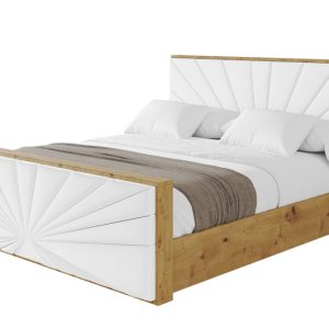 Łóżko tapicerowane z materacem + pojemnik ENZO6-Z-140×200 cm Biały 838545 Łóżko tapicerowane z materacem + pojemnik ENZO6-Z-140×200 cm Biały 838545
