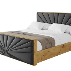 Łóżko tapicerowane z materacem + pojemnik ENZO6-Z-200×200 cm Czarny 839096 Łóżko tapicerowane z materacem + pojemnik ENZO6-Z-200×200 cm Czarny 839096