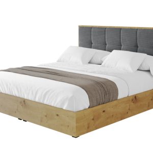 Łóżko tapicerowane z materacem + pojemnik ENZO7 140×200 cm Ciemny Szary 838627 Łóżko tapicerowane z materacem + pojemnik ENZO7 140×200 cm Ciemny Szary 838627