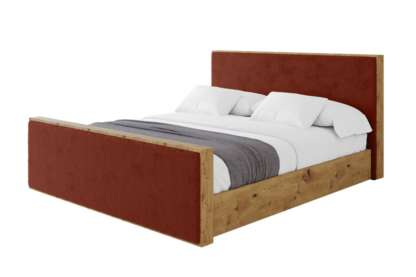Łóżko tapicerowane z materacem + pojemnik ENZO9-Z - 120x200 cm Pomarańcz 966639