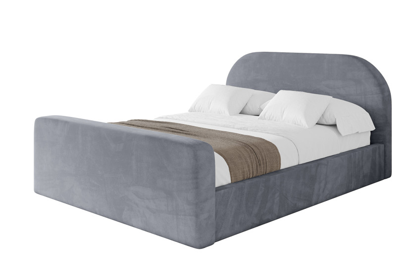 Łóżko tapicerowane z materacem + pojemnik TIVO-Z-120x200 cm Szary 862522