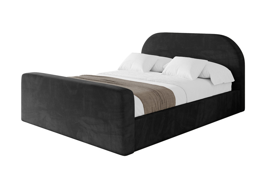 Łóżko tapicerowane z materacem + pojemnik TIVO-Z-180x200 cm Czarny 862993