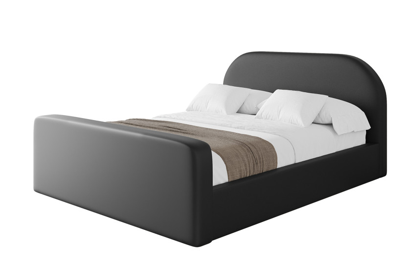 Łóżko tapicerowane z materacem + pojemnik TIVO-Z-200x200 cm Czarny 862798