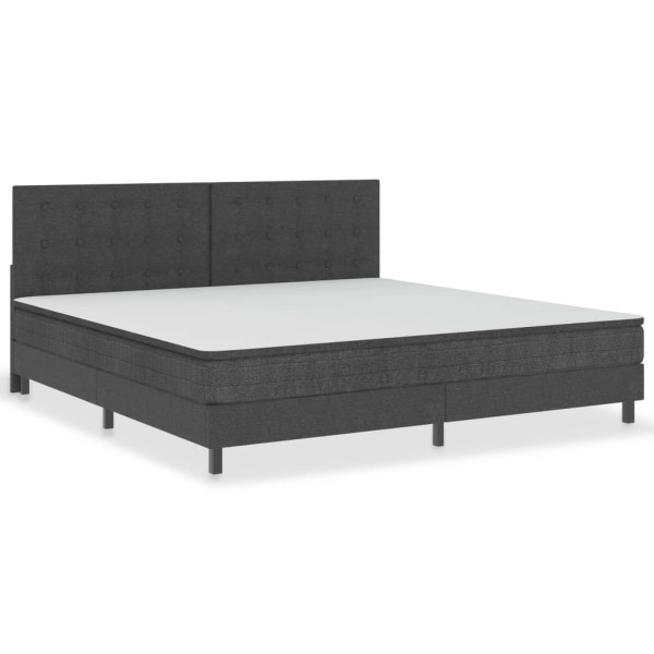 Łóżko tapicerowane z materacem szare tkanina sypialnia pokój 200x200 cm 707398