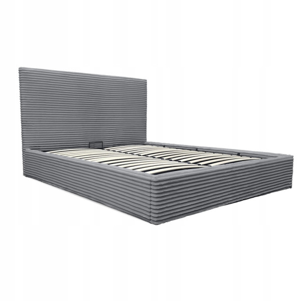 Łóżko tapicerowane z pojemnikiem i stelażem LT100 Cordo 140x200x115 szary 900780