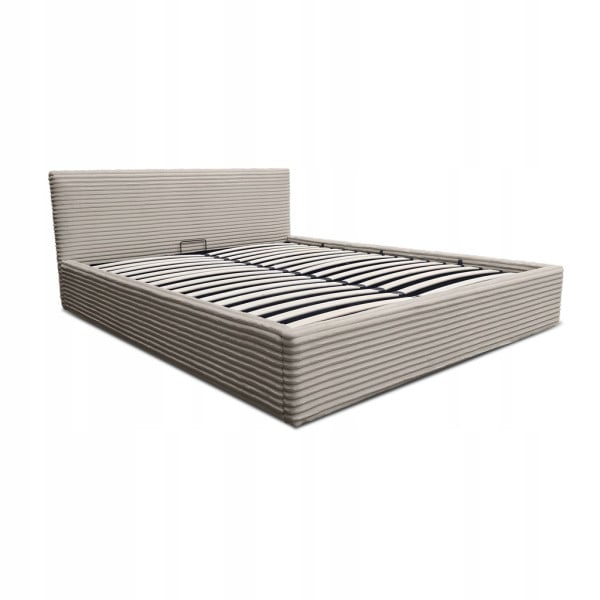 Łóżko tapicerowane z pojemnikiem i stelażem LT100 Cordo 140x200x80 taupe 900777